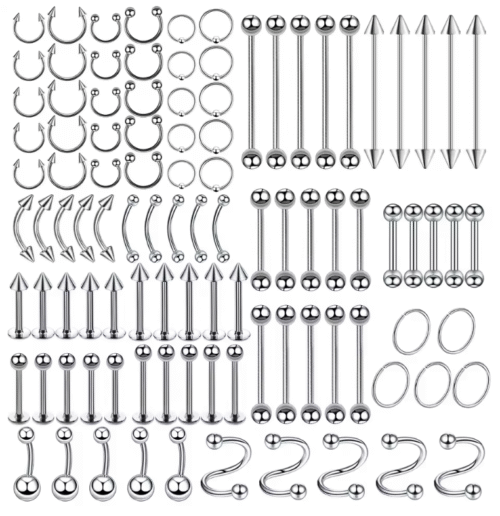 Kit De 100 Piezas De Piercing